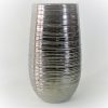Vaso Cerâmica Canelado Prata