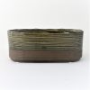 Cachepot Oval Cerâmica Rustica Esmaltada